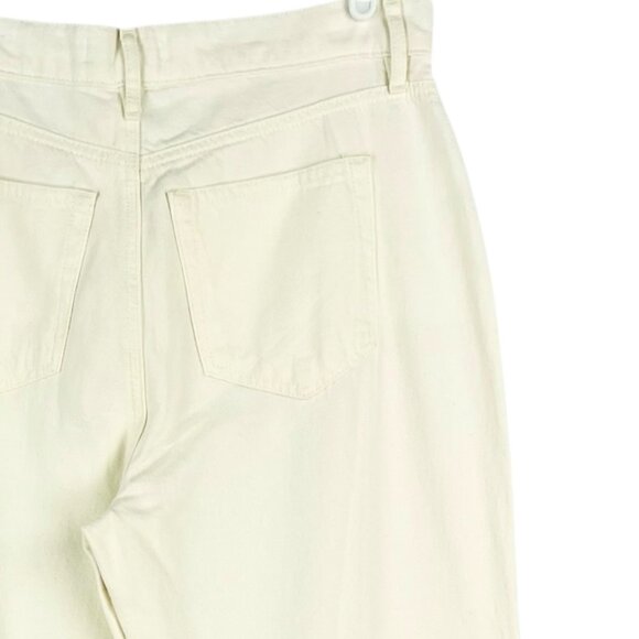 Loft Women's The Relaxed Straight Leg Cream Jeans 27/4 High Rise Cotton NWOT - Picture 6 of 13